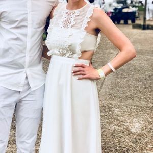 ASOS Cut Out White Midi Dress